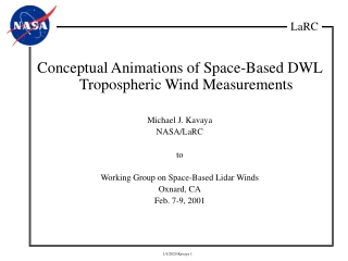 Conceptual Animations of Space-Based DWL Tropospheric Wind Measurements Michael J. Kavaya