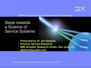 Steps towards  a Science of Service Systems