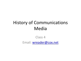 History of Communications Media