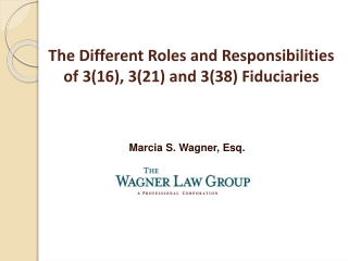 The Different Roles and Responsibilities    of 3(16), 3(21) and 3(38) Fiduciaries