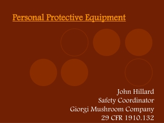 Personal Protective Equipment