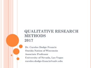 QUALITATIVE RESEARCH METHODS 2017