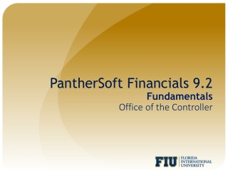 PantherSoft Financials 9.2 Fundamentals Office of the Controller