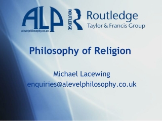 Philosophy of Religion