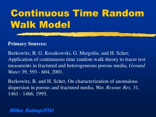 Continuous Time Random Walk Model