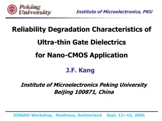 Reliability Degradation Characteristics of  Ultra-thin Gate Dielectrics  for Nano-CMOS Application