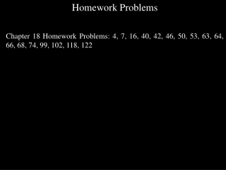 Homework Problems