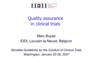 Quality assurance  in clinical trials