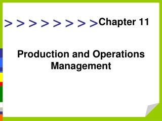 Production and Operations Management