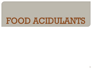 FOOD ACIDULANTS