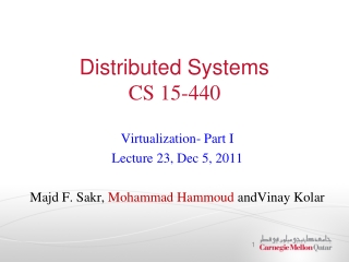 Distributed Systems CS 15-440