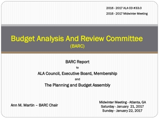 Budget Analysis And Review Committee  (BARC)