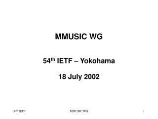 MMUSIC WG