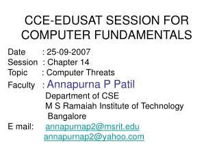 CCE-EDUSAT SESSION FOR COMPUTER FUNDAMENTALS