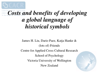 Costs and benefits of developing a global language of historical symbols
