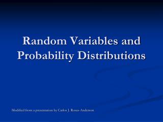 Random Variables and Probability Distributions