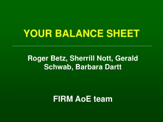 YOUR BALANCE SHEET