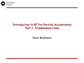 Introduction to RF for Particle Accelerators Part 1: Transmission Lines