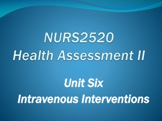 NURS2520 Health Assessment II