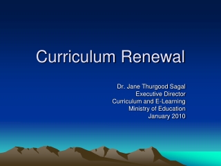 Curriculum Renewal