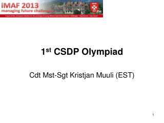 1 st  CSDP Olympiad