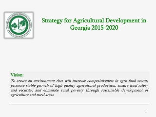 Strategy for Agricultural Development in Georgia 2015-2020