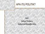 APA ITU POLITIK