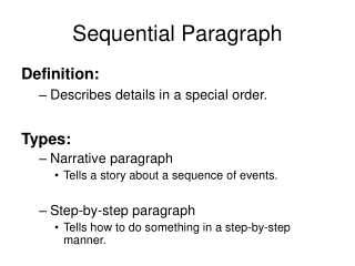 Sequential Paragraph