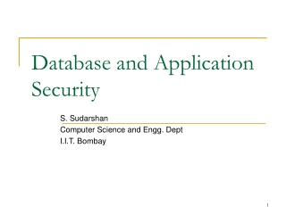 Database and Application Security