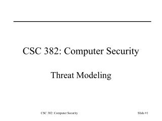 CSC 382: Computer Security