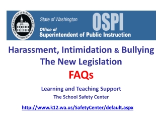 Harassment, Intimidation  &amp;  Bullying The New Legislation  FAQs