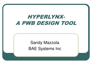 HYPERLYNX-  A PWB DESIGN TOOL