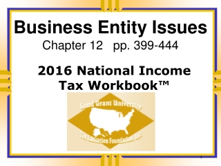 Business Entity Issues Chapter 12   pp. 399-444