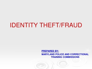 IDENTITY THEFT/FRAUD