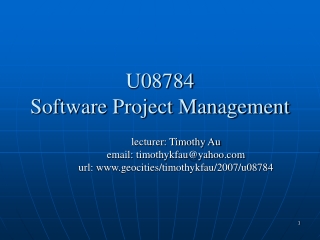 U08784  Software Project Management