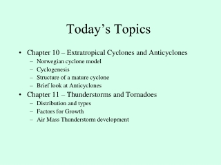 Today’s Topics