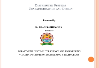 Distributed Systems Characterization and Design