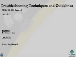 ACADs (08-006)  Covered Keywords Troubleshooting Description Supporting Material