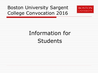 Boston University Sargent College Convocation  2016