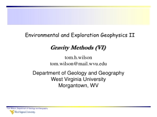 Environmental and Exploration Geophysics II