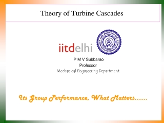 Theory of Turbine Cascades