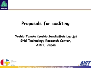 Proposals for auditing