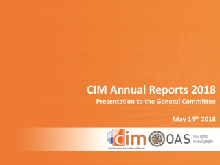 CIM Annual Reports 2018 Presentation to the General Committee May 14 th  2018