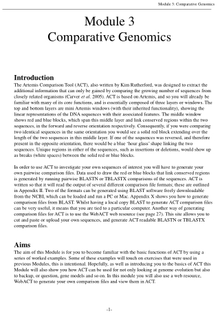 Module 3 Comparative Genomics