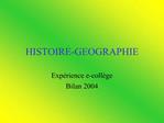 HISTOIRE-GEOGRAPHIE