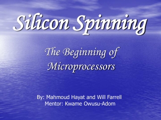Silicon Spinning