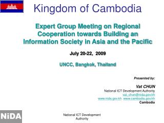 Expert Group Meeting on Regional Cooperation towards Building an Information Society in Asia and the Pacific July 20-22,