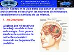 Existen h bitos en la vida diaria que da an al cerebro, pr cticamente se destruyen las neuronas disminuyendo sensibleme