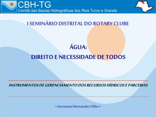 I SEMINÁRIO DISTRITAL DO ROTARY CLUBE