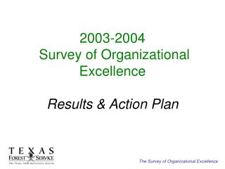 2003-2004 Survey of Organizational Excellence Results &amp; Action Plan